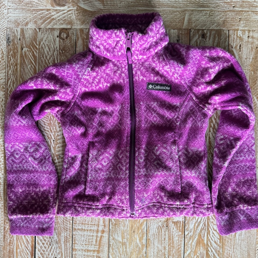 💜Columbia girls purple fleece jacket, zipper up with zip pockets💜 ~XXS - Picture 4 of 6